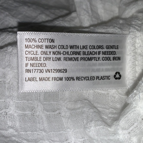 Knox Rose Plus Size Eyelet Textured Button Down Short Sleeve Blouse- White - Picture 9 of 13